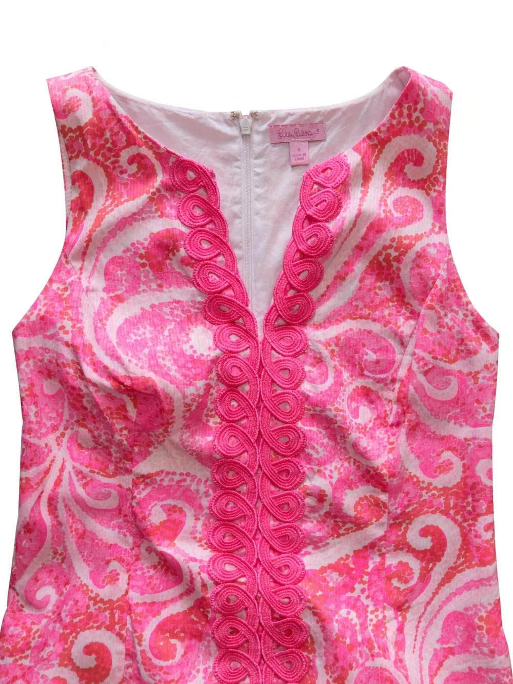 Lilly Pulitzer Pink & White Shift Dress Size 8 V-Neck Sleeveless NWOT - Picture 3 of 3